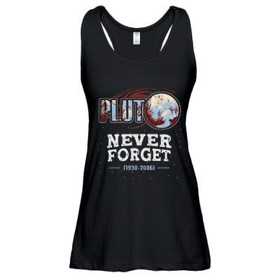 Never Forget Pluto Funny Space Planet Astronomer Ladies Essential Flowy Tank