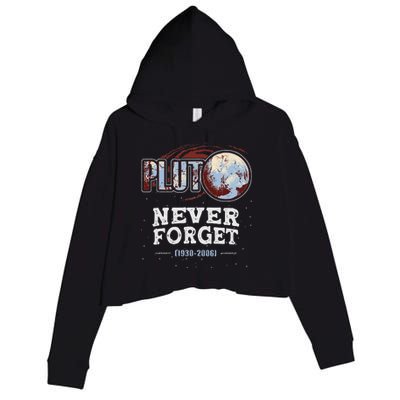 Never Forget Pluto Funny Space Planet Astronomer Crop Fleece Hoodie