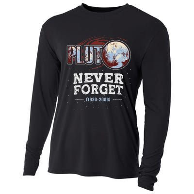 Never Forget Pluto Funny Space Planet Astronomer Cooling Performance Long Sleeve Crew