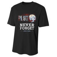 Never Forget Pluto Funny Space Planet Astronomer Performance Sprint T-Shirt