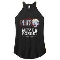 Never Forget Pluto Funny Space Planet Astronomer Women's Perfect Tri Rocker Tank