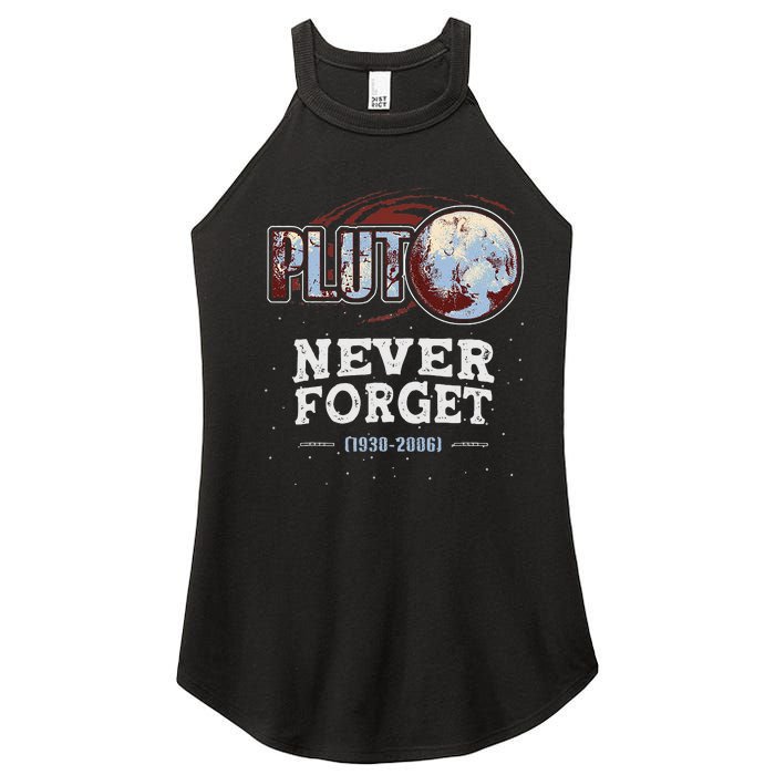 Never Forget Pluto Funny Space Planet Astronomer Women's Perfect Tri Rocker Tank