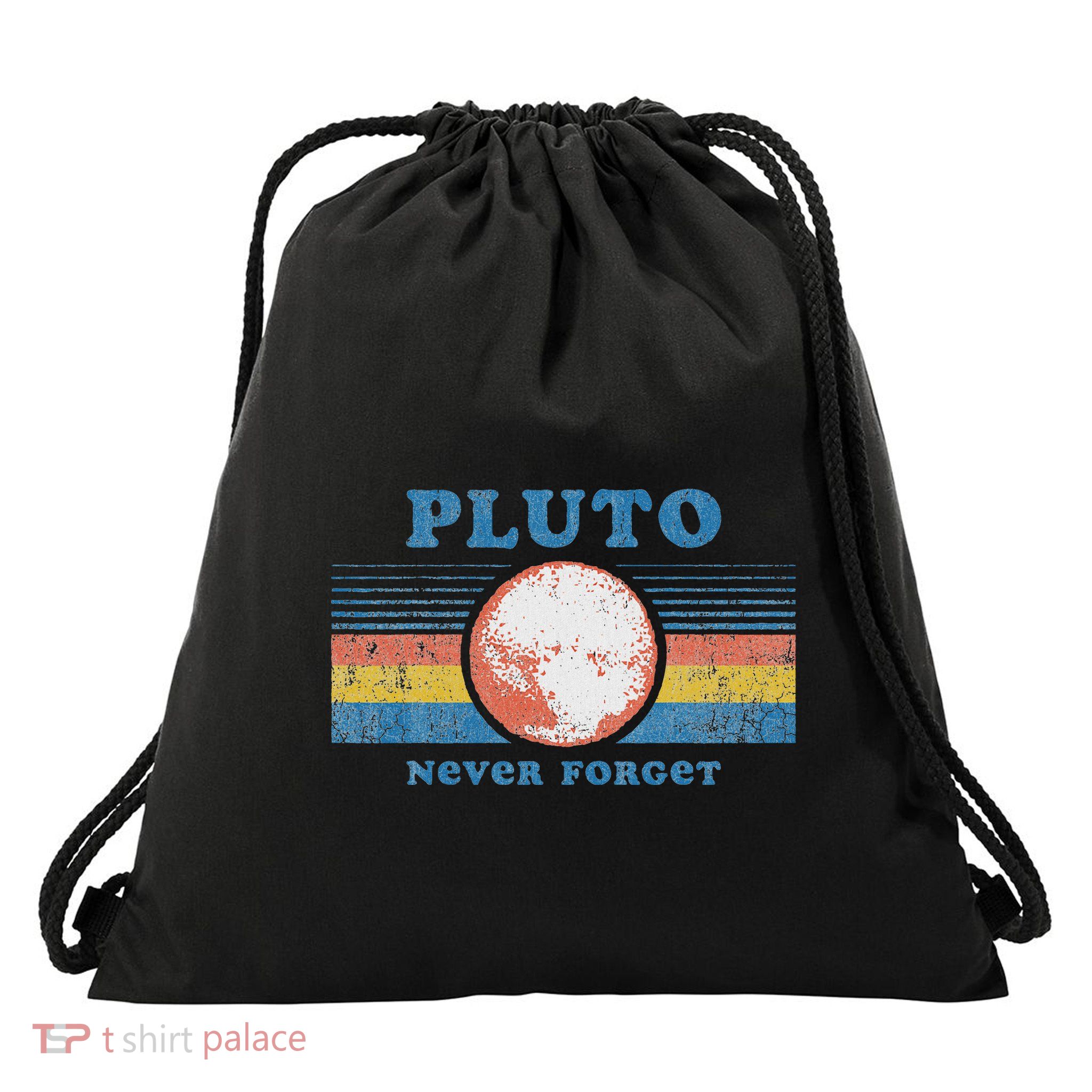 Never Forget Pluto Space Drawstring Bag