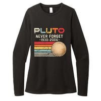 Never Forget Pluto Vintage Nerdy Astronomy Space Science Womens CVC Long Sleeve Shirt