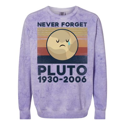 Never Forget Pluto Vintage Gift Colorblast Crewneck Sweatshirt