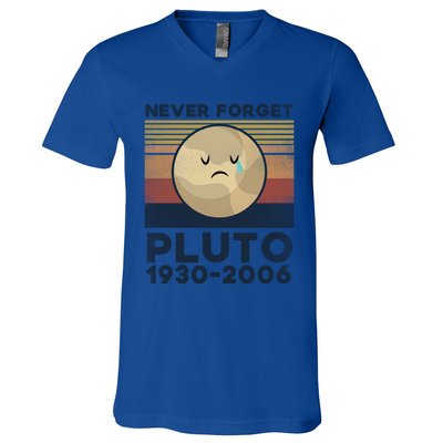 Never Forget Pluto Vintage Gift V-Neck T-Shirt