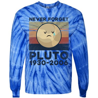 Never Forget Pluto Vintage Gift Tie-Dye Long Sleeve Shirt