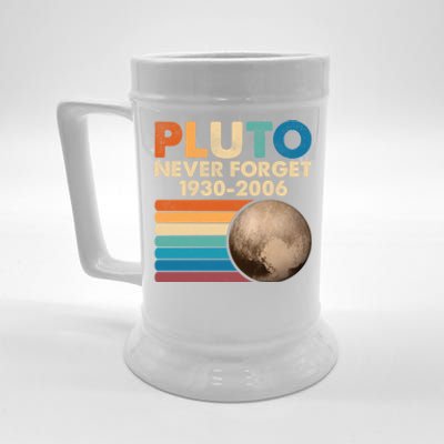 Never Forget Pluto Gift Retro Style Funny Space Science Cool Gift Beer Stein