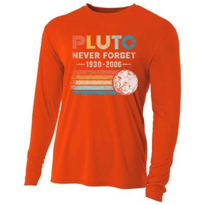 Never Forget Pluto Gift Retro Style Funny Space Science Great Gift Cooling Performance Long Sleeve Crew