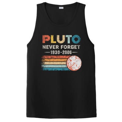 Never Forget Pluto Gift Retro Style Funny Space Science Great Gift PosiCharge Competitor Tank