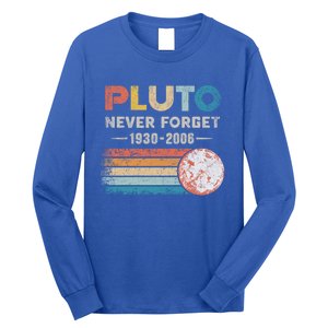 Never Forget Pluto Gift Retro Style Funny Space Science Great Gift Long Sleeve Shirt