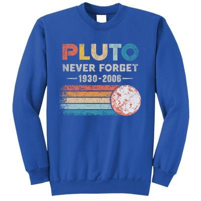 Never Forget Pluto Gift Retro Style Funny Space Science Great Gift Sweatshirt