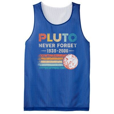 Never Forget Pluto Gift Retro Style Funny Space Science Great Gift Mesh Reversible Basketball Jersey Tank