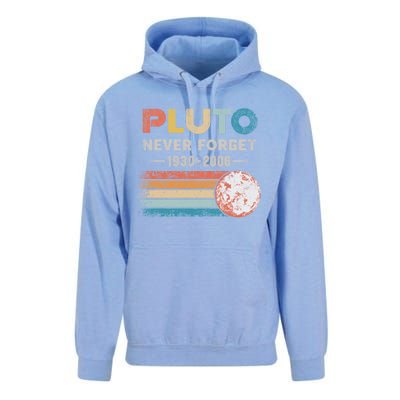 Never Forget Pluto Gift Retro Style Funny Space Science Great Gift Unisex Surf Hoodie