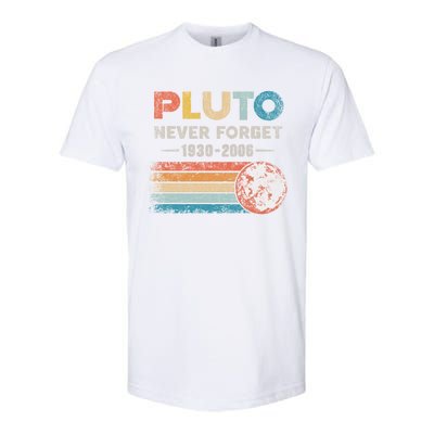 Never Forget Pluto Gift Retro Style Funny Space Science Great Gift Softstyle CVC T-Shirt