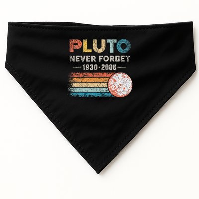 Never Forget Pluto Vintage Retro Funny Space Science USA-Made Doggie Bandana