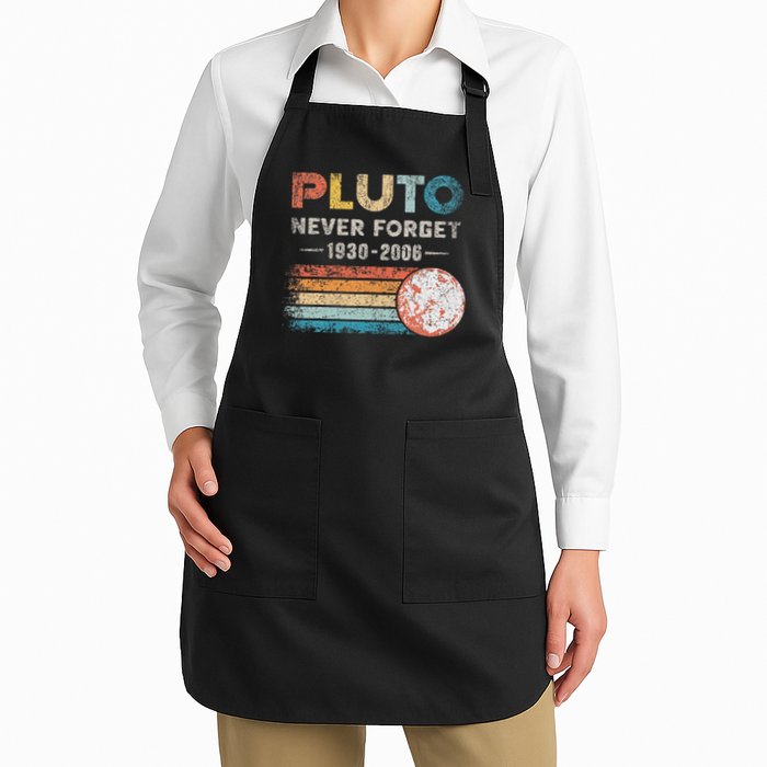 Never Forget Pluto Vintage Retro Funny Space Science Apron