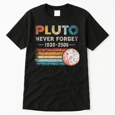 Never Forget Pluto Vintage Retro Funny Space Science Tall T-Shirt