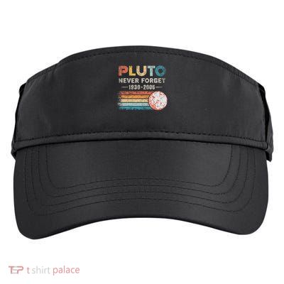 Never Forget Pluto Vintage Retro Funny Space Science Adult Drive Performance Visor