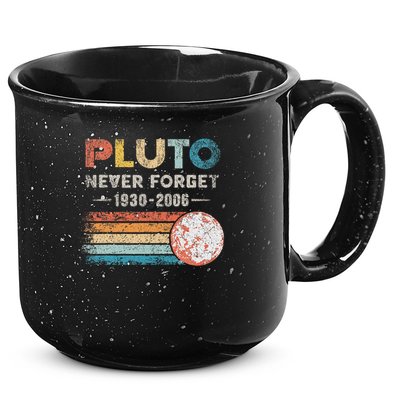 Never Forget Pluto Vintage Retro Funny Space Science 15oz Campfire Ceramic Mug