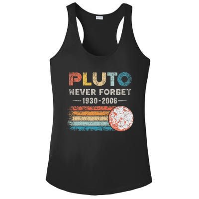 Never Forget Pluto Vintage Retro Funny Space Science Ladies PosiCharge Competitor Racerback Tank