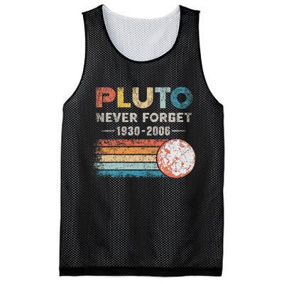 Never Forget Pluto Vintage Retro Funny Space Science Mesh Reversible Basketball Jersey Tank