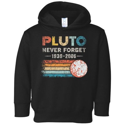 Never Forget Pluto Vintage Retro Funny Space Science Toddler Hoodie