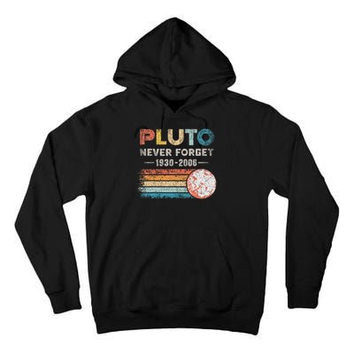 Never Forget Pluto Vintage Retro Funny Space Science Tall Hoodie