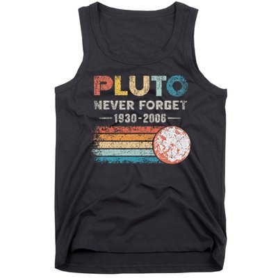 Never Forget Pluto Vintage Retro Funny Space Science Tank Top