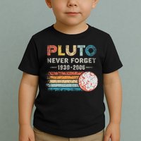 Never Forget Pluto Vintage Retro Funny Space Science Toddler T-Shirt
