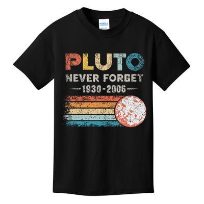 Never Forget Pluto Vintage Retro Funny Space Science Kids T-Shirt