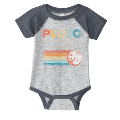 Never Forget Pluto Vintage Retro Funny Space Science Infant Baby Jersey Bodysuit