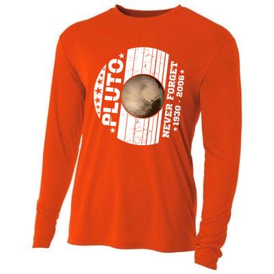 Never Forget Pluto Gift Funny Astronomy Planet Graphic Cool Gift Cooling Performance Long Sleeve Crew