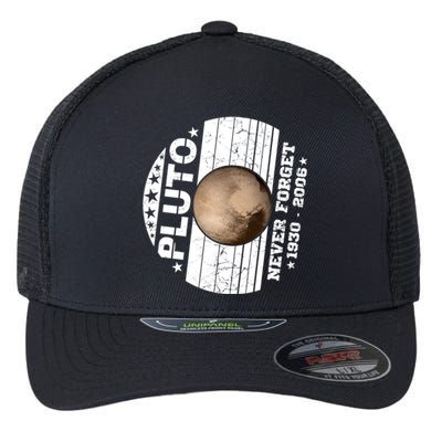 Never Forget Pluto Gift Funny Astronomy Planet Graphic Cool Gift Flexfit Unipanel Trucker Cap