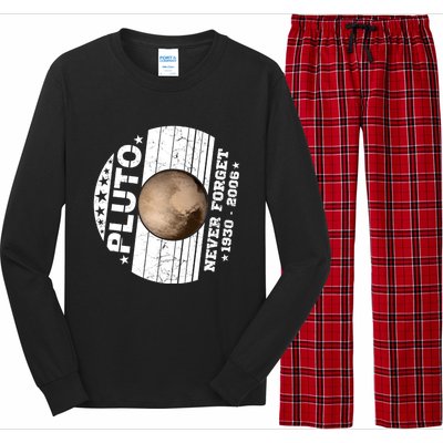 Never Forget Pluto Gift Funny Astronomy Planet Graphic Cool Gift Long Sleeve Pajama Set