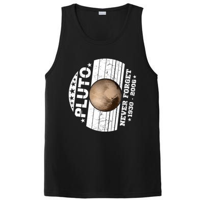 Never Forget Pluto Gift Funny Astronomy Planet Graphic Cool Gift PosiCharge Competitor Tank