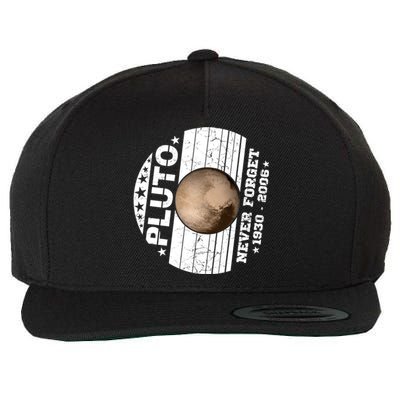 Never Forget Pluto Gift Funny Astronomy Planet Graphic Cool Gift Wool Snapback Cap