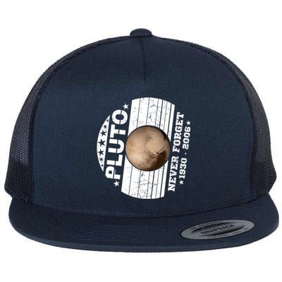 Never Forget Pluto Gift Funny Astronomy Planet Graphic Cool Gift Flat Bill Trucker Hat