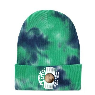 Never Forget Pluto Gift Funny Astronomy Planet Graphic Cool Gift Tie Dye 12in Knit Beanie