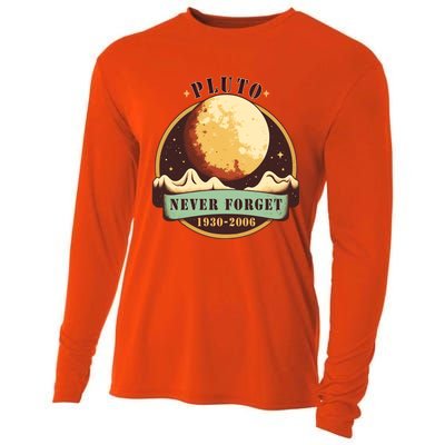 Never Forget Pluto Cute Gift Retro Style Funny Space Science Gift Cooling Performance Long Sleeve Crew