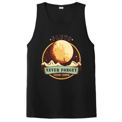 Never Forget Pluto Cute Gift Retro Style Funny Space Science Gift PosiCharge Competitor Tank