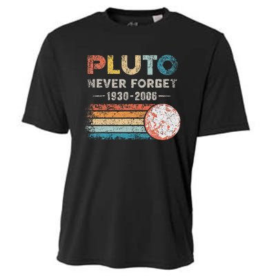 Never Forget Pluto Retro Style Funny Space Science Cooling Performance Crew T-Shirt