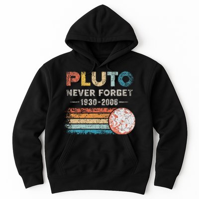 Never Forget Pluto Retro Style Funny Space Science Hoodie