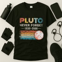 Never Forget Pluto Retro Style Funny Space Science T-Shirt