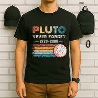 Never Forget Pluto Retro Style Funny Space Science T-Shirt