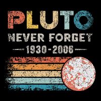 Never Forget Pluto Retro Style Funny Space Science T-Shirt