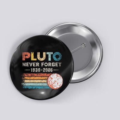 Never Forget Pluto Retro Style Funny Space Science Button