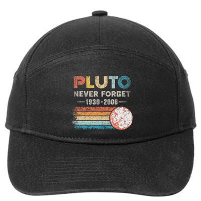 Never Forget Pluto Retro Style Funny Space Science 7-Panel Snapback Hat