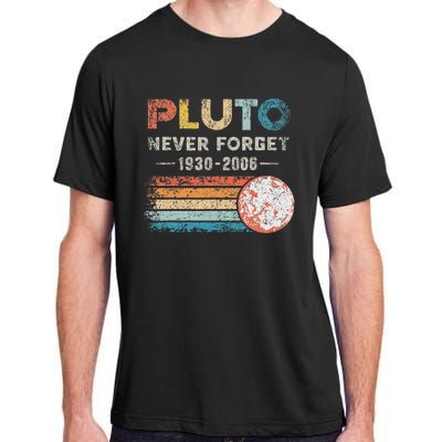 Never Forget Pluto Retro Style Funny Space Science Adult ChromaSoft Performance T-Shirt