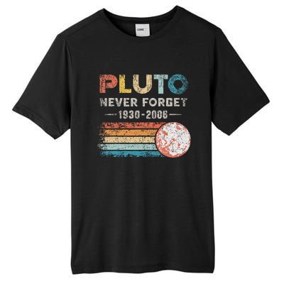 Never Forget Pluto Retro Style Funny Space Science Tall Fusion ChromaSoft Performance T-Shirt